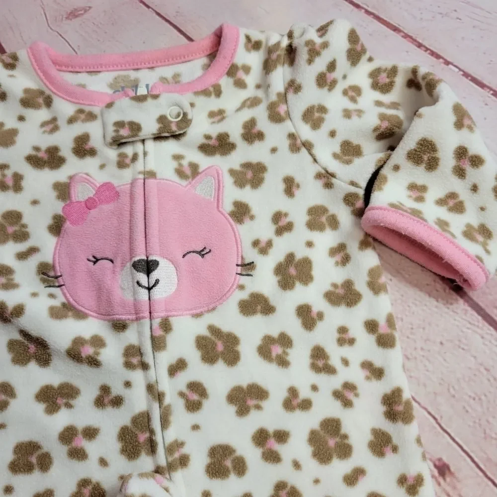 Carter's cat footed pajamas 3/6 months